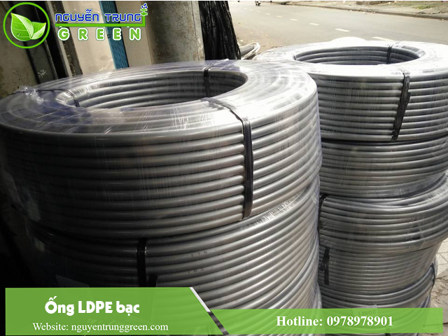 Ống dẫn nước tưới phun mưa LDPE bạc